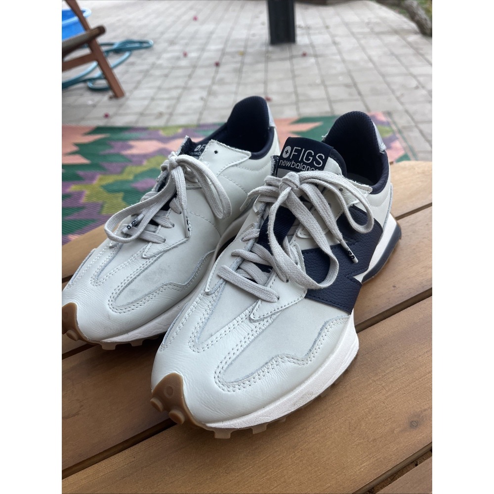 New Balance FIGS 327 Leather Nurse Sneaker Shoes Mens 6.5 Womens 8 Blue Street
